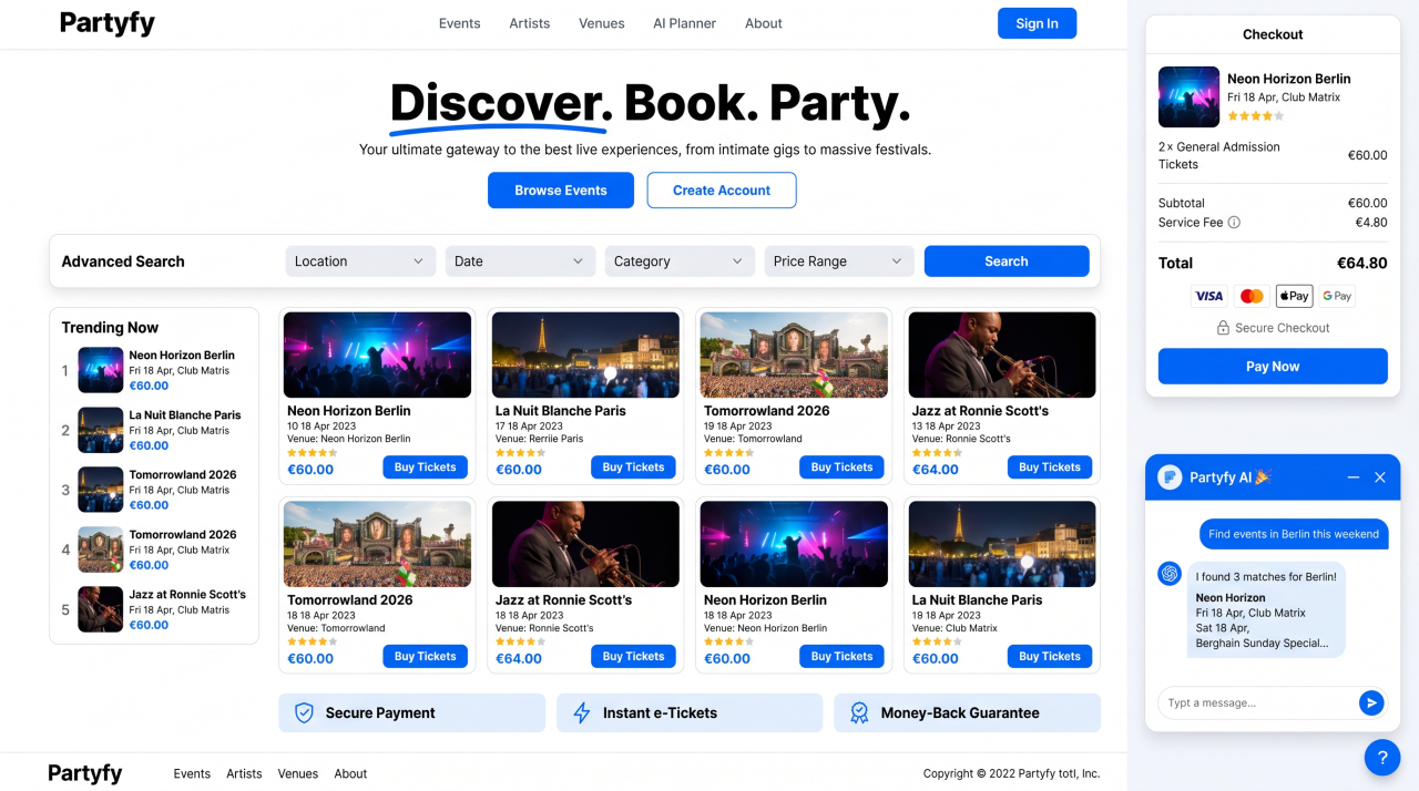 Partyfy brand acquisition teaser slide